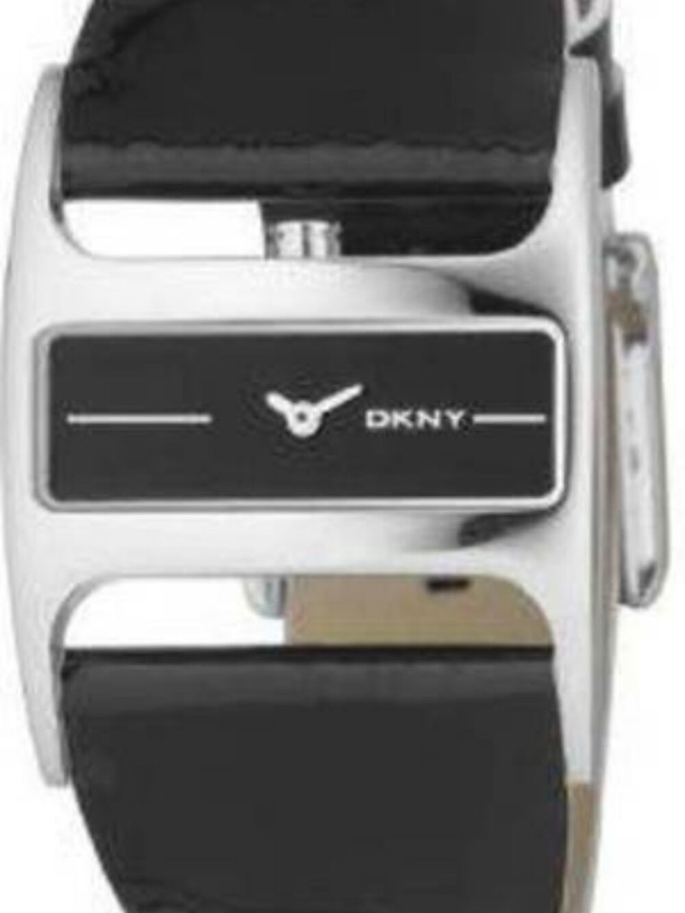 DKNY LADIES SS STYLISH ANALOG WATCH PATENT LEATHER BAND  "NEEDS BATTERY"